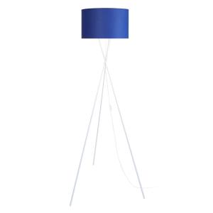 Lámpara de pie metal blanco y azul