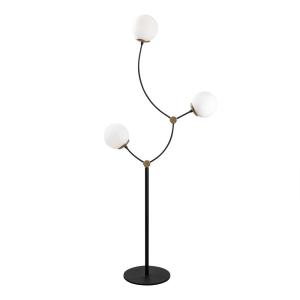Lámpara de pie minimalista blanco 3 luces con esferas opal