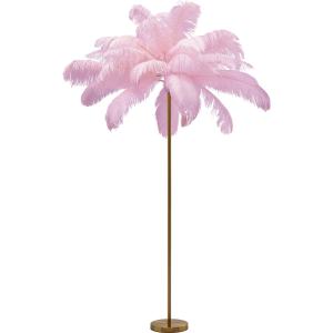 Lámpara de pie plumas rosa 165cm