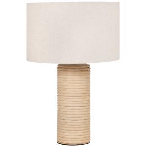 Lámpara de ratán con pantalla beige