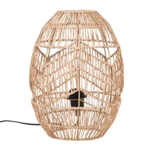 Lámpara de ratán y metal beige