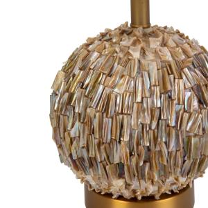 Lampara de sobremesa 26x26x38 metal dorado,nacar