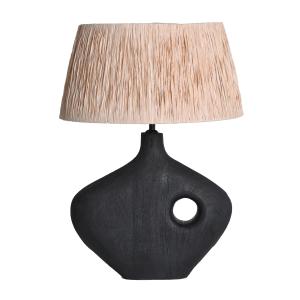 Lámpara de sobremesa de madera de mango en color negro de 4…