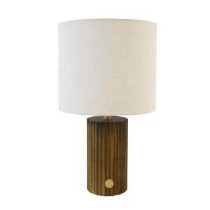 Lámpara de sobremesa de madera marrón