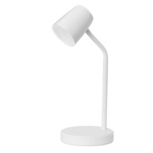 Lámpara de sobremesa en blanco y acero