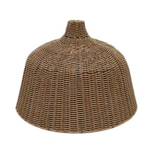 Lámpara de suspensión campana XL de polirratán marrón