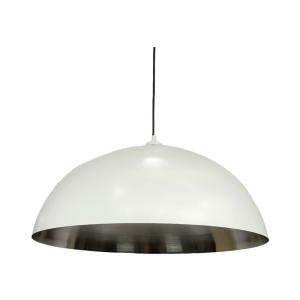 Lámpara de suspensión cúpula de metal blanco y plata