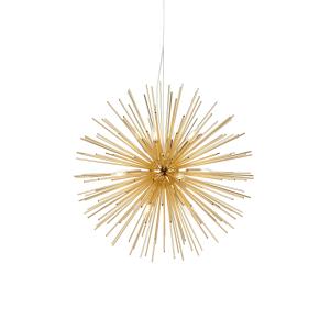 Lámpara de techo 12 luces forma de sol en metal dorado diám…