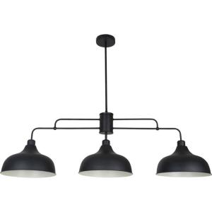 Lámpara de techo 3 luces metal negro 112cm