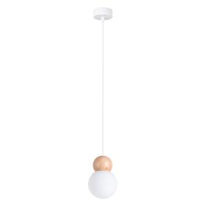 Lámpara de techo blanco/madera natural vidrio/madera alt. 1…
