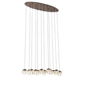 Lámpara de techo bronce oscuro cristal transparente 12 luce…