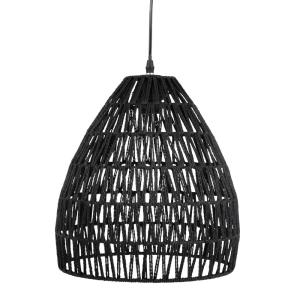 Lámpara de techo campana de algodón trenzado negro