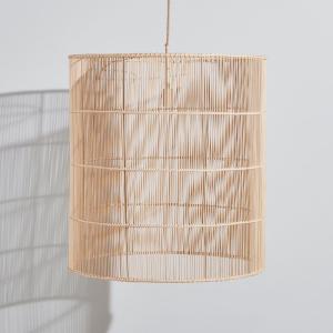 Lámpara de techo cilíndrica de bambú