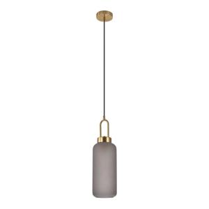 Lámpara de techo cilíndrica de cristal - gris ahumado