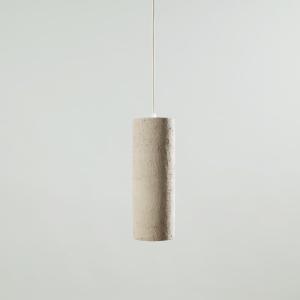 Lámpara de techo cilíndrica de terracota color crema