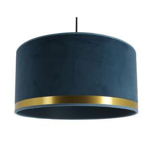 Lámpara de techo cilindrica en terciopelo azul latón diámet…