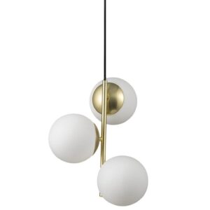 Lámpara de techo colgante minimalista dorado con 3 bolas bl…