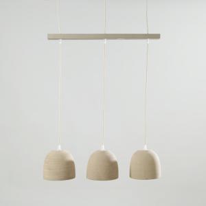 Lámpara de techo con 3 pantallas de terracota