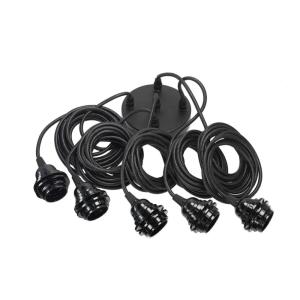 Lámpara de techo con 5 cables negro