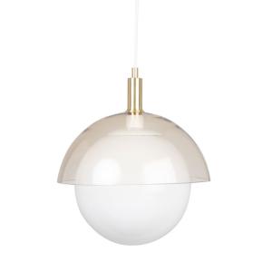 Lámpara de techo con esfera blanca de cristal y semiesfera…