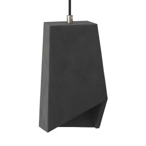 Lámpara de techo con pantalla asimétrica en cemento oscuro