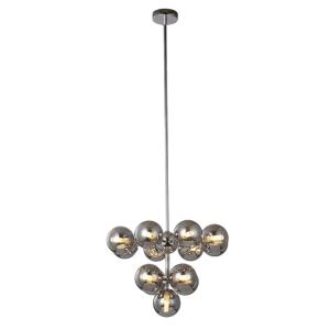 Lámpara de techo cristal y acero  50 cm