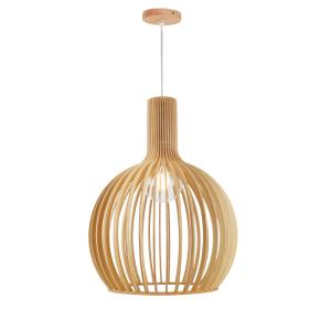 Lámpara de techo d35 cm madera e27, estilo nórdico