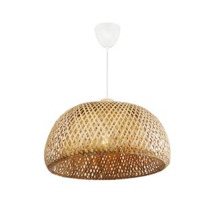 Lámpara de techo d38cm mimbre y bambú, doble cúpula e27 bla…