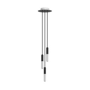 Lámpara de techo de 3 caídas en negro con roseta de 200 mm
