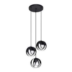 Lámpara de techo de acero negro alt. 117cm