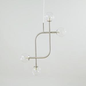 Lámpara de techo de acero pulido con 4 pantallas transparen…