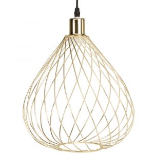 Lámpara de techo de alambre de metal dorado