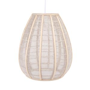 Lámpara de techo de bambú y algodón color crudo D.34