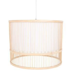 Lámpara de techo de bambú y metal blanco D.43