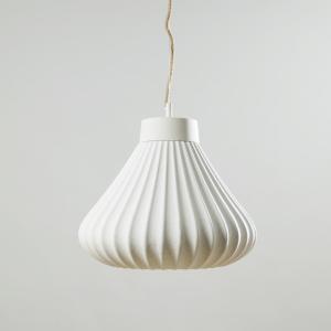 Lámpara de techo de cerámica acanalada color crema