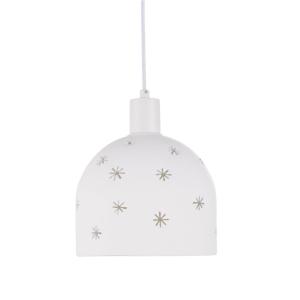 Lámpara de techo de cerámica blanca con estrellas caladas