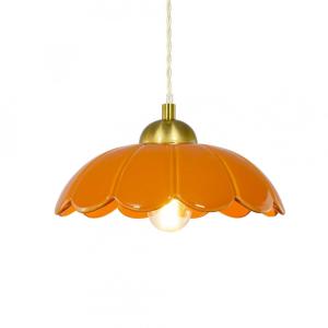Lámpara de techo de cerámica y metal Naranja