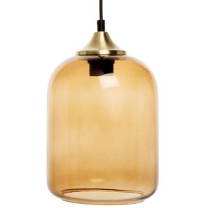 Lámpara de techo de cristal tintado marrón y dorado D.18