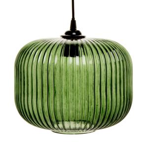 Lámpara de techo de cristal tintado verde D. 24