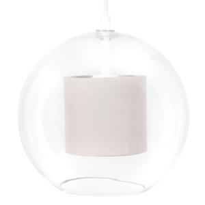 Lámpara de techo de cristal y tela blanca Alt.22