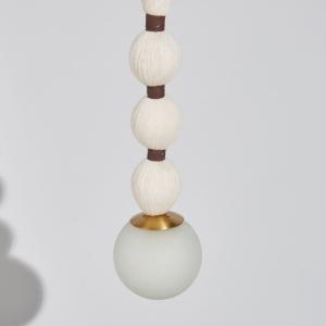 Lámpara de techo de cuerdas trenzadas crema y marrón