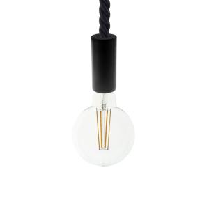 Lámpara de techo de madera pintada de negro y cordón de 24…