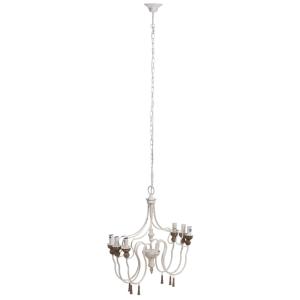 Lámpara de techo de madera y metal  68x60x64h cm blanco