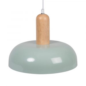 Lámpara de techo de metal azul y haya