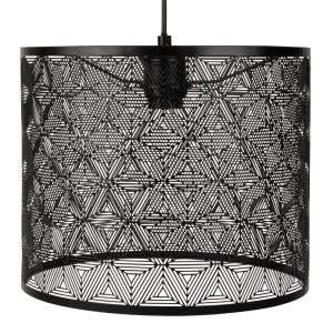 Lámpara de techo de metal calado negro