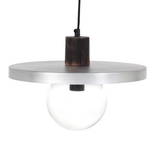 Lámpara de techo de metal cromado con bola de cristal trans…