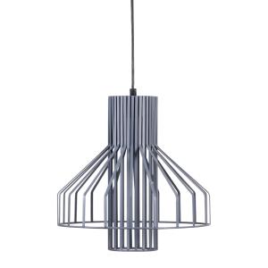 Lámpara de techo de metal de estilo industrial gris oscuro.