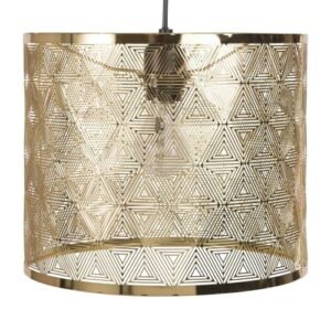 Lámpara de techo de metal dorado calado