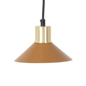 Lámpara de techo de metal en ocre y dorado