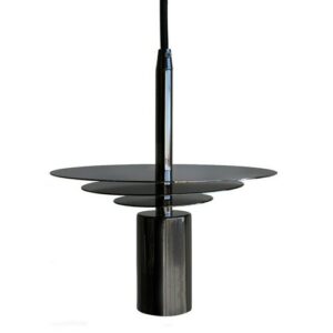 Lámpara de techo de metal negro con altura ajustable